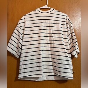 COS White T-Shirt with Black Stripes